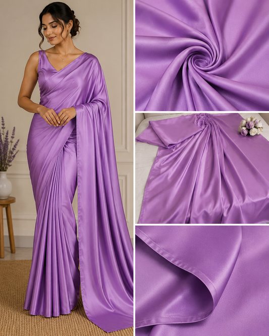 Lavender Solid Modal Satin Fabric TU-131