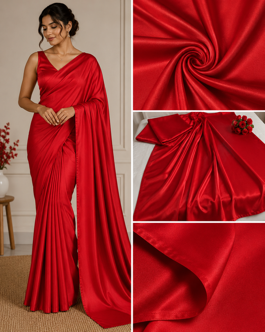 Red Solid Zara Satin TU-132