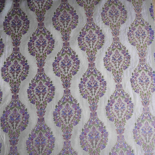Off White Meenakari Dola Jacquard Fabric AR-1003
