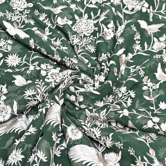 VISCOSE GEORGETTE PARSI EMBROIDERY FABRIC AR- 1016