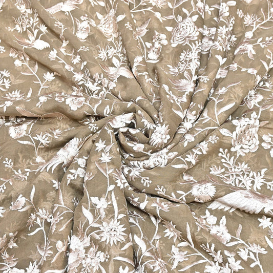 VISCOSE GEORGETTE PARSI EMBROIDERY FABRIC AR- 1019