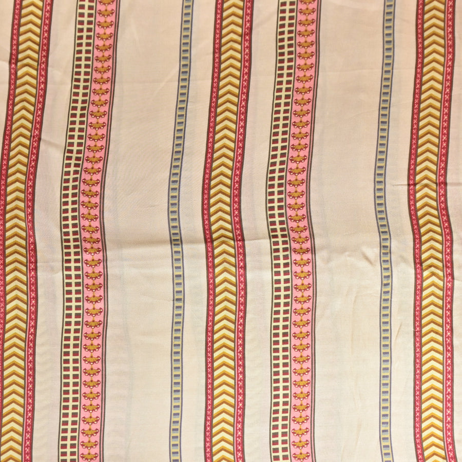 Stripes print Bemberg satin Fabric