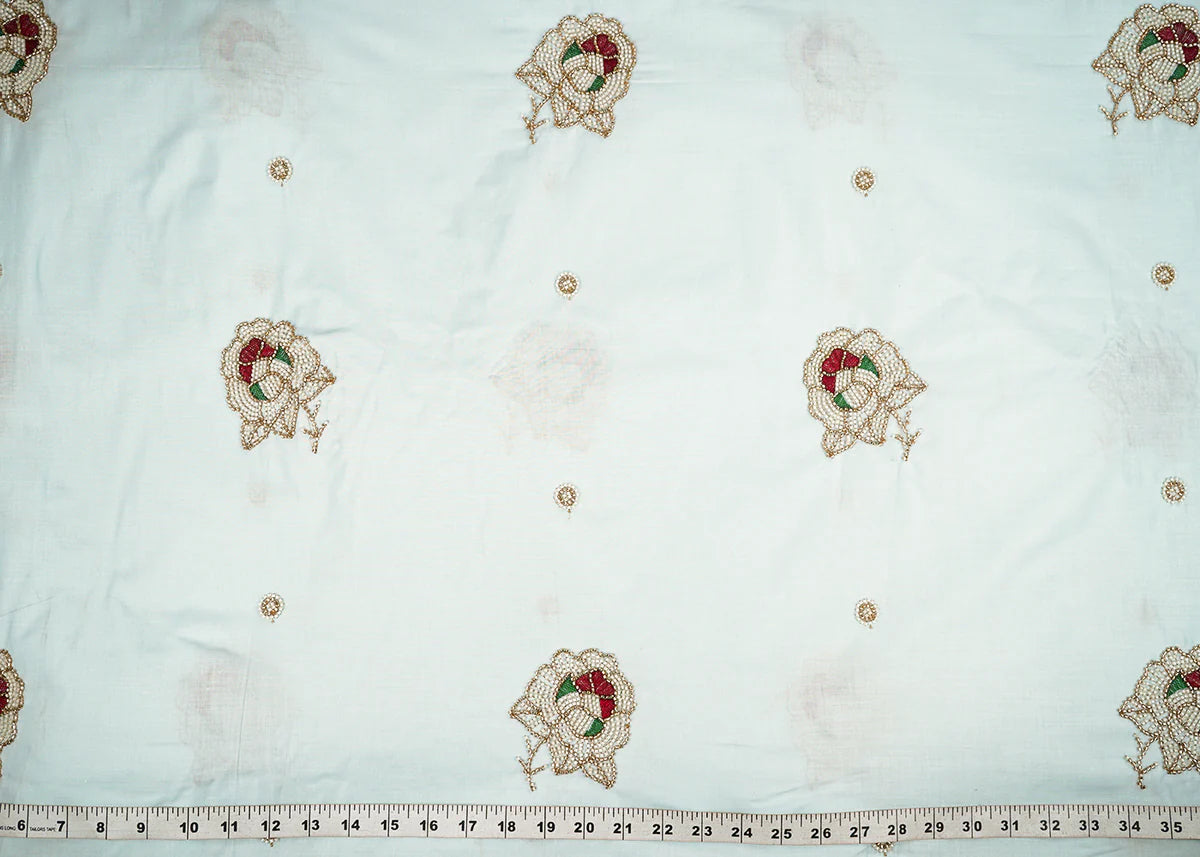 Sky blue cotton with Cut Dana Buti Work