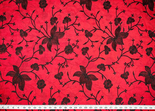Red Chanderi Fabric With All Over Thread Work PG-101