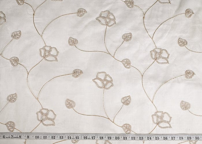 White Dyeable Pure Organza Fabric With All Over Zari And Beads Work PG-102