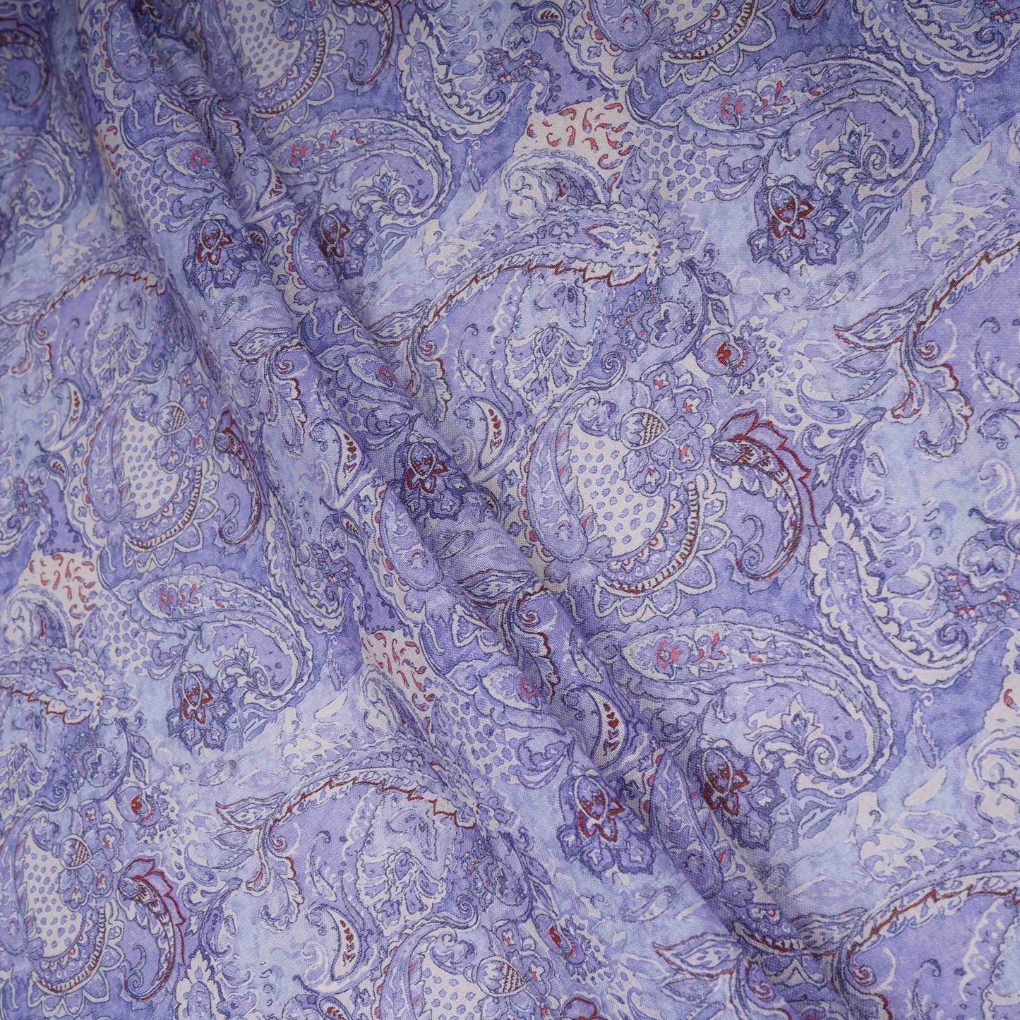Lavender Floral Print Cotton Linen Fabric TU 30976