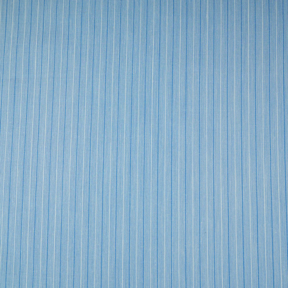 Blue & White Stripes Print Poplin Fabric TU-159