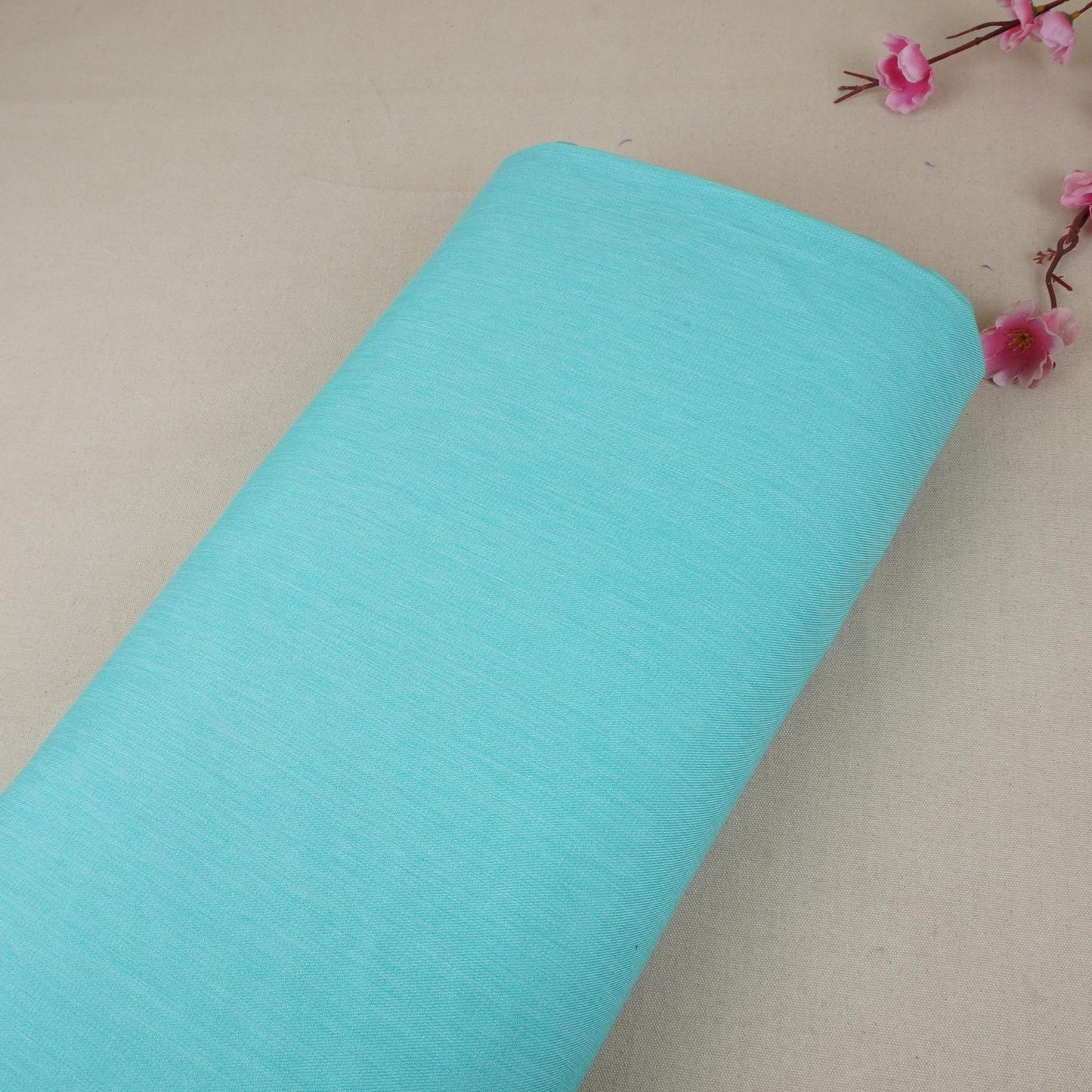 Sky Blue Solid Thin Denim Fabric