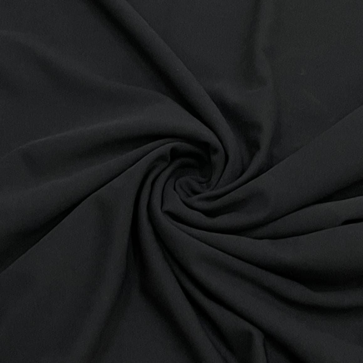 Exclusive Black Solid Banana Crepe Fabric
