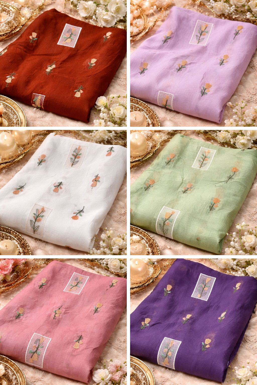 Premium Brown Mal Chanderi Fabric