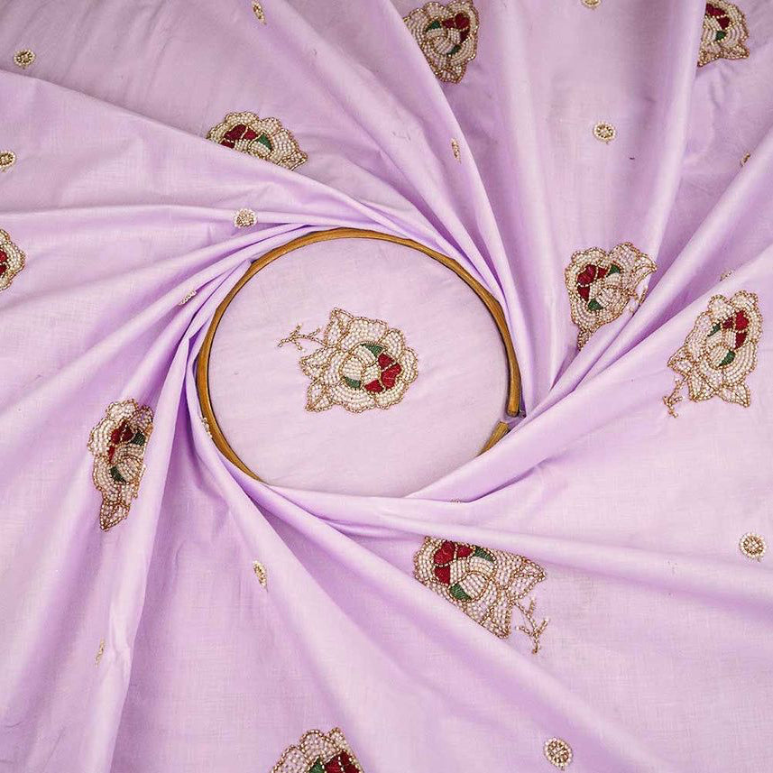 Lavender cotton with Cut Dana work