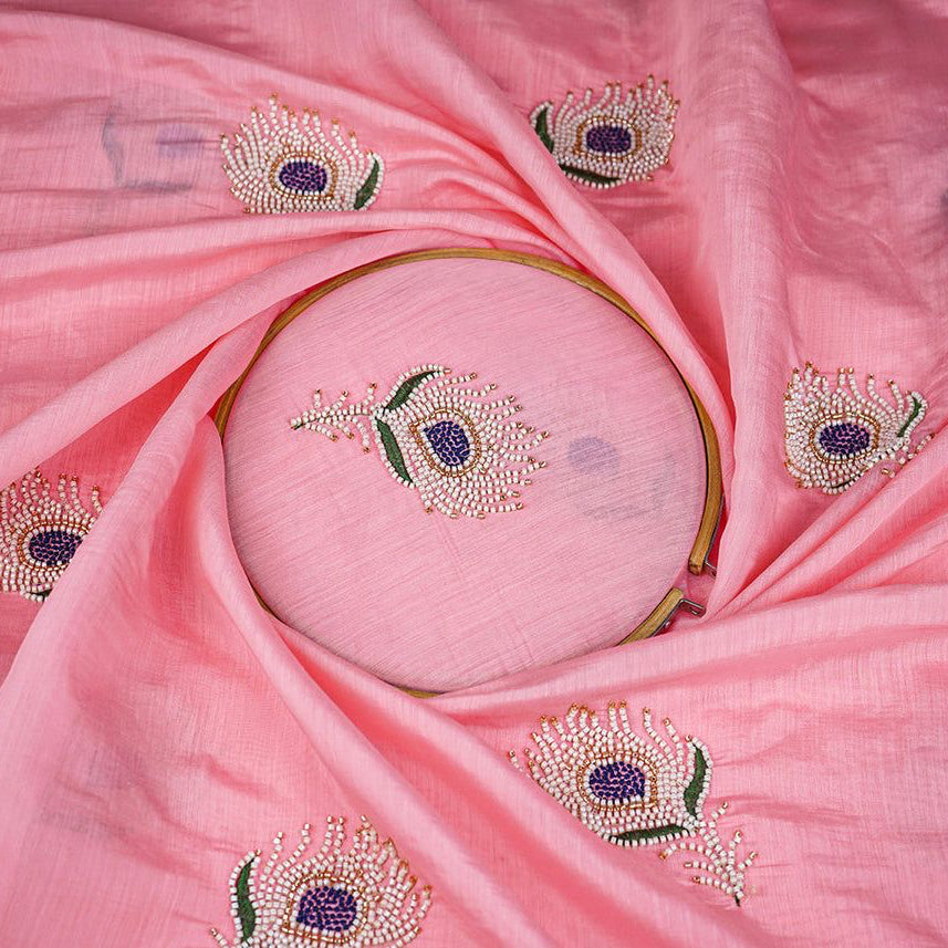 Pink Cotton with Cut Dana Buti Work