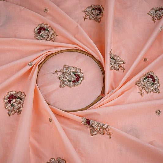 Peach Cotton With Cut Dana Buti work