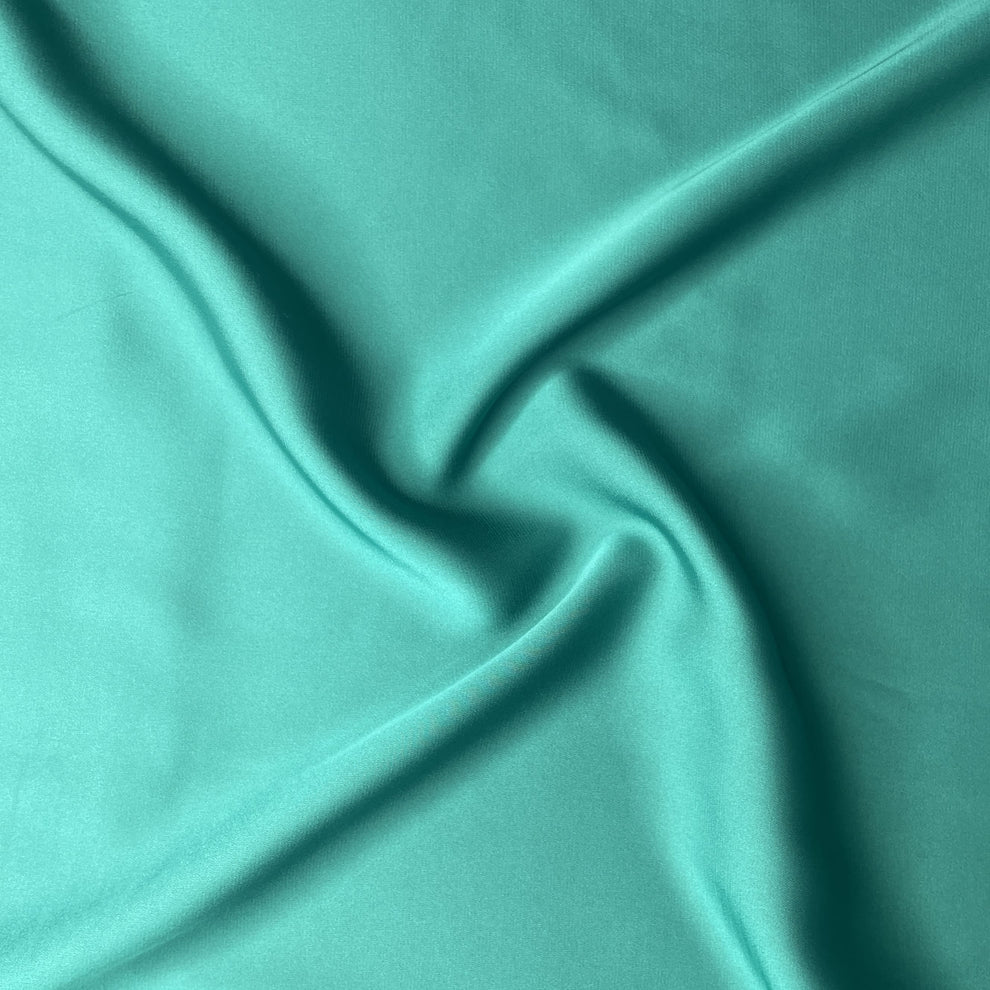 Ocean Blue Solid  Satin Fabric  TU-127