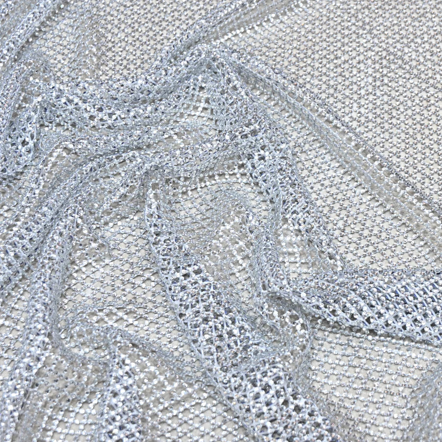 IMPORTED NET EMBROIDERY FABRIC WITH SHIMMER BEADS RS-167