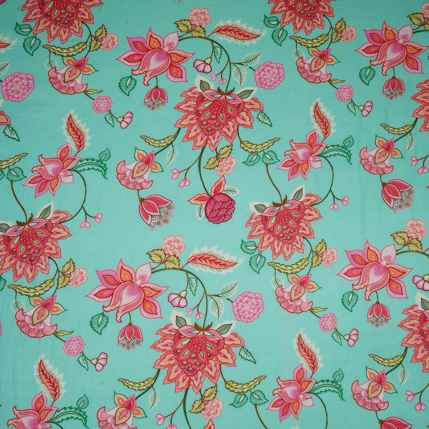 Light Blue Floral Cutdana Chinnon Fabric AR-1010