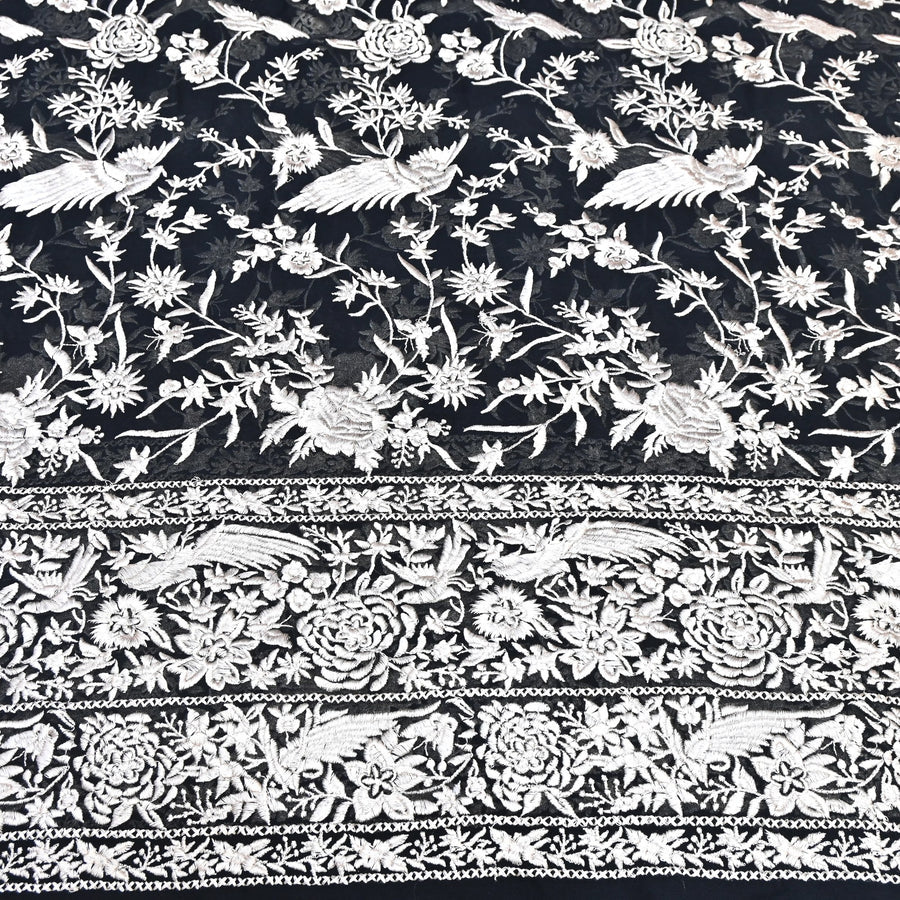 VISCOSE GEORGETTE PARSI EMBROIDERY FABRIC AR-1017