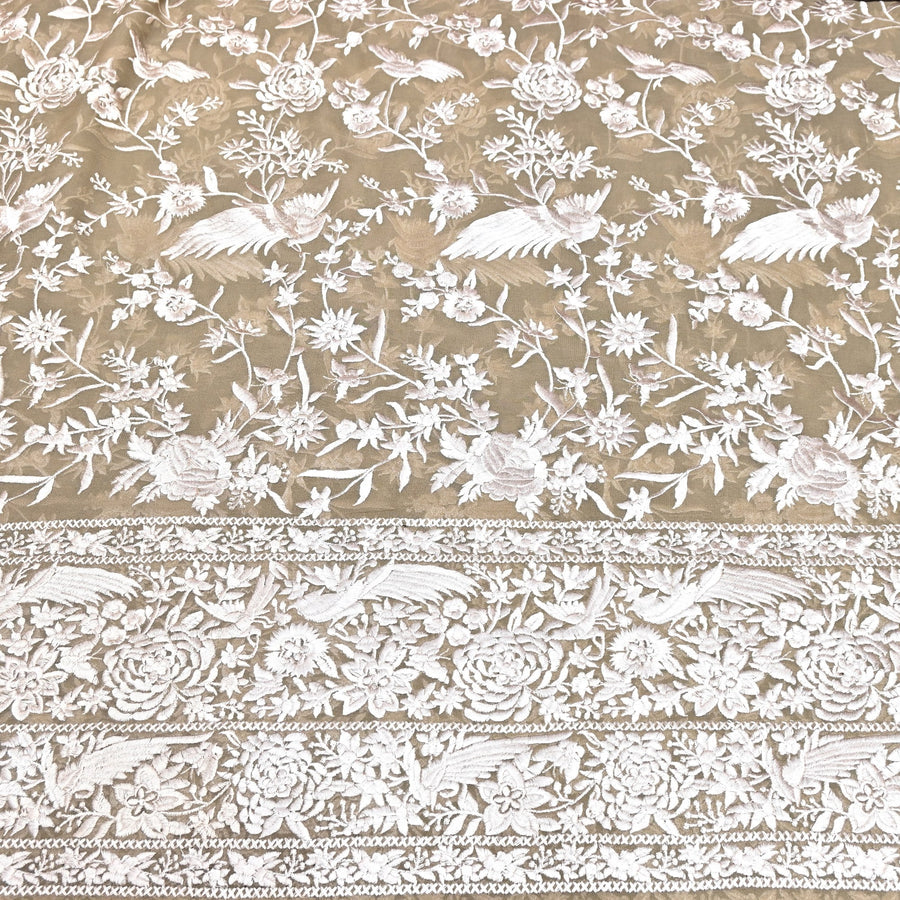 VISCOSE GEORGETTE PARSI EMBROIDERY FABRIC AR- 1019