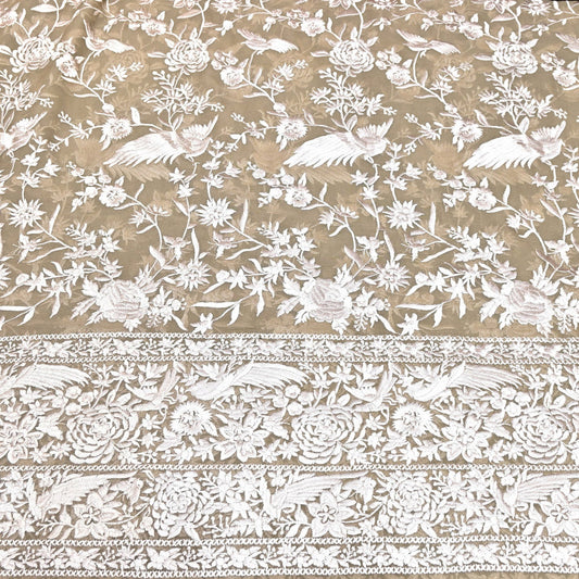 VISCOSE GEORGETTE PARSI EMBROIDERY FABRIC AR- 1019
