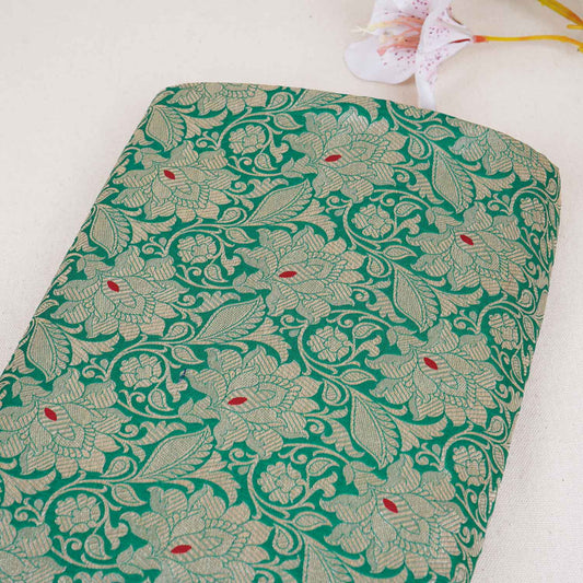 Green Silver Jaal Brocade Fabric