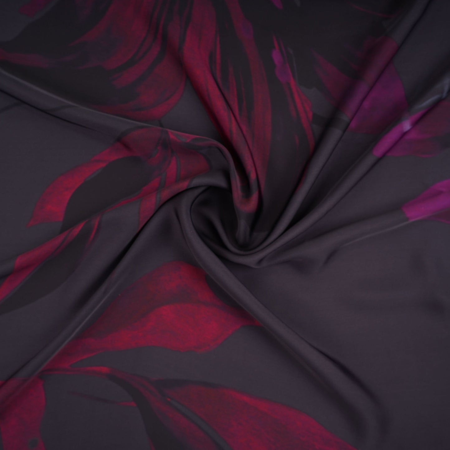 Wine floral print Modal Satin Fabric