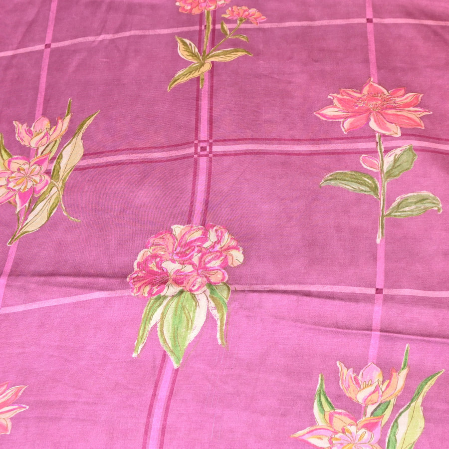Floral Print Bemberg Satin Fabric