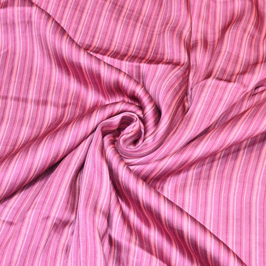 Stripes printed Bemberg satin fabric