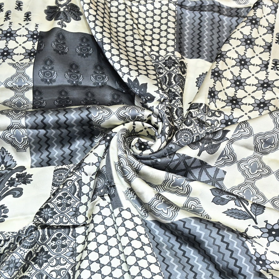 Floral print Bemberg Satin Fabric