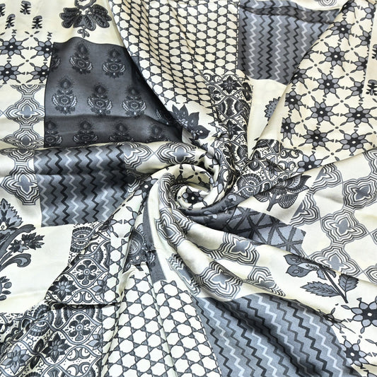 Floral print Bemberg Satin Fabric