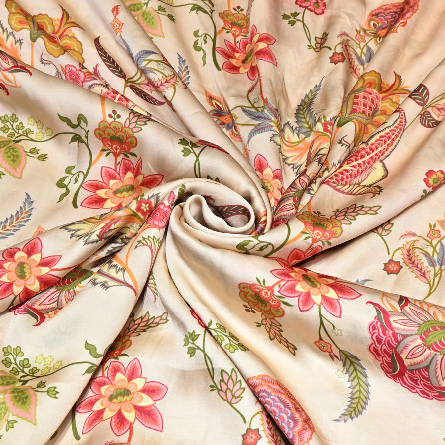 Floral print Bembrg Satin Fabric