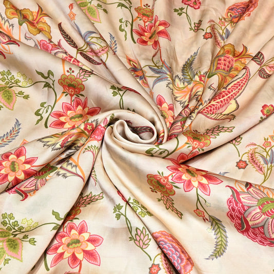 Floral print Bembrg Satin Fabric