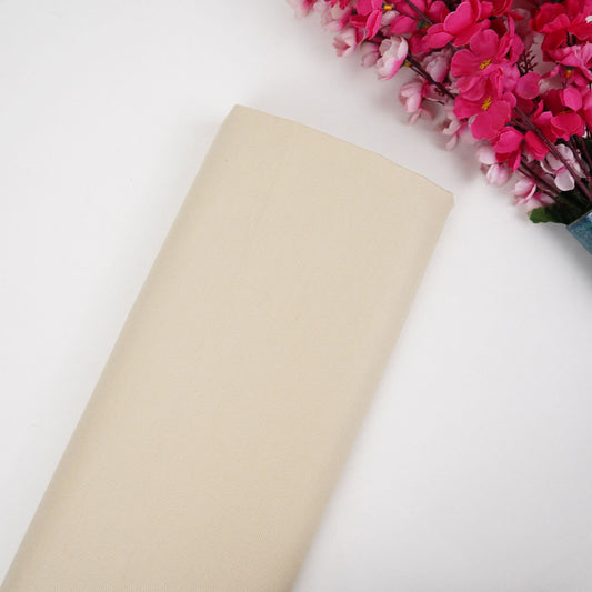 Light Beige Solid Lycra Suiting Fabric