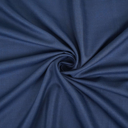 Navy Blue Check Weave Suiting Fabric
