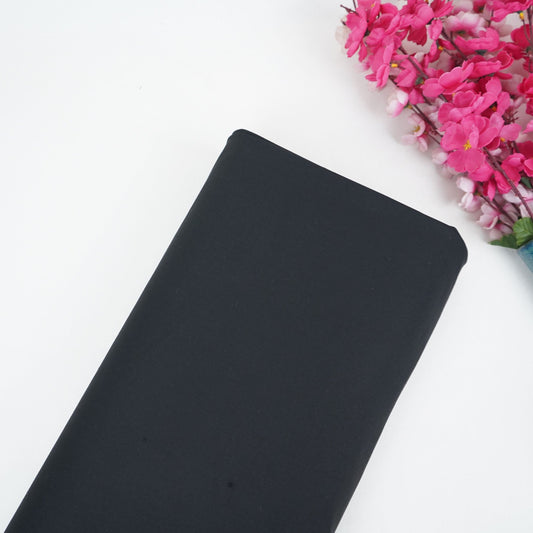 Black Solid Lycra Suiting Fabric