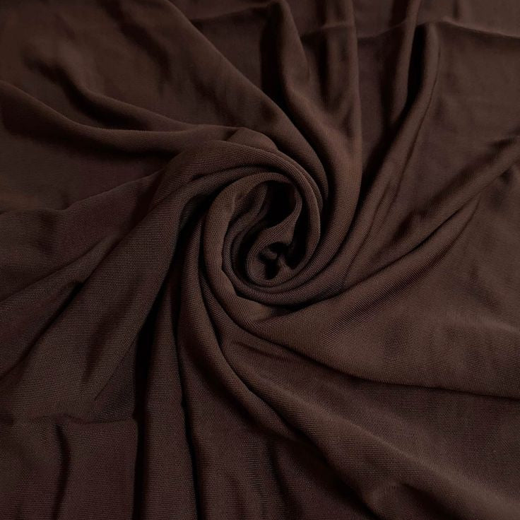 Chocolate Brown Solid Banana Crepe Fabric
