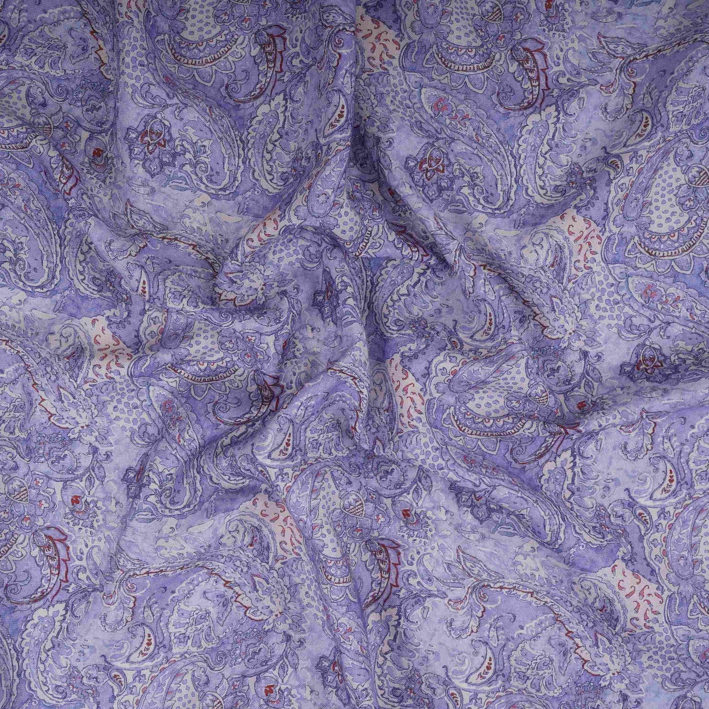 Lavender Floral Print Cotton Linen Fabric TU 30976