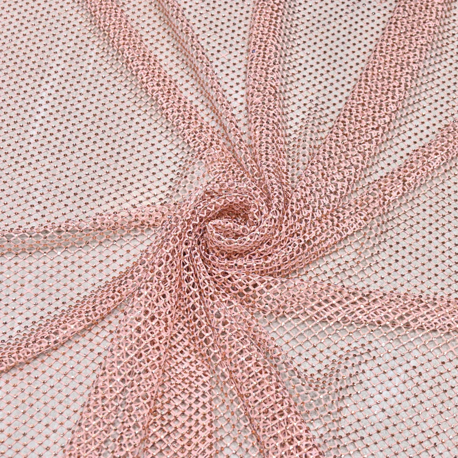 NET EMBROIDERED FABRIC WITH GRID SHIMMER RS-166