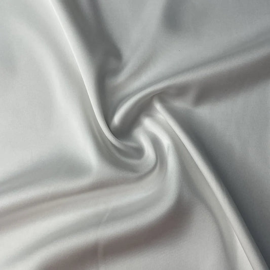 White Solid Modal Satin Fabric TU-128