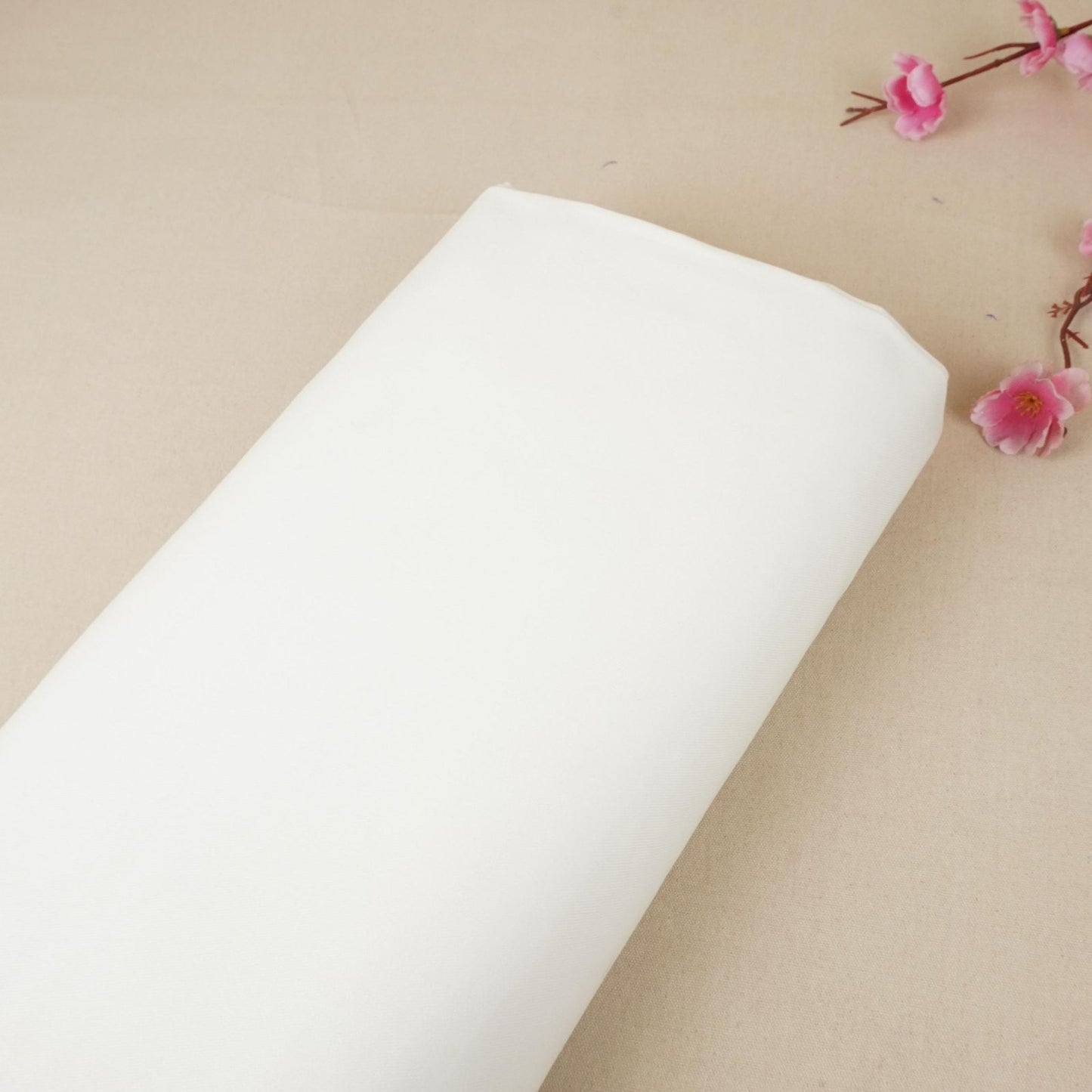 White Solid Thin Denim Fabric