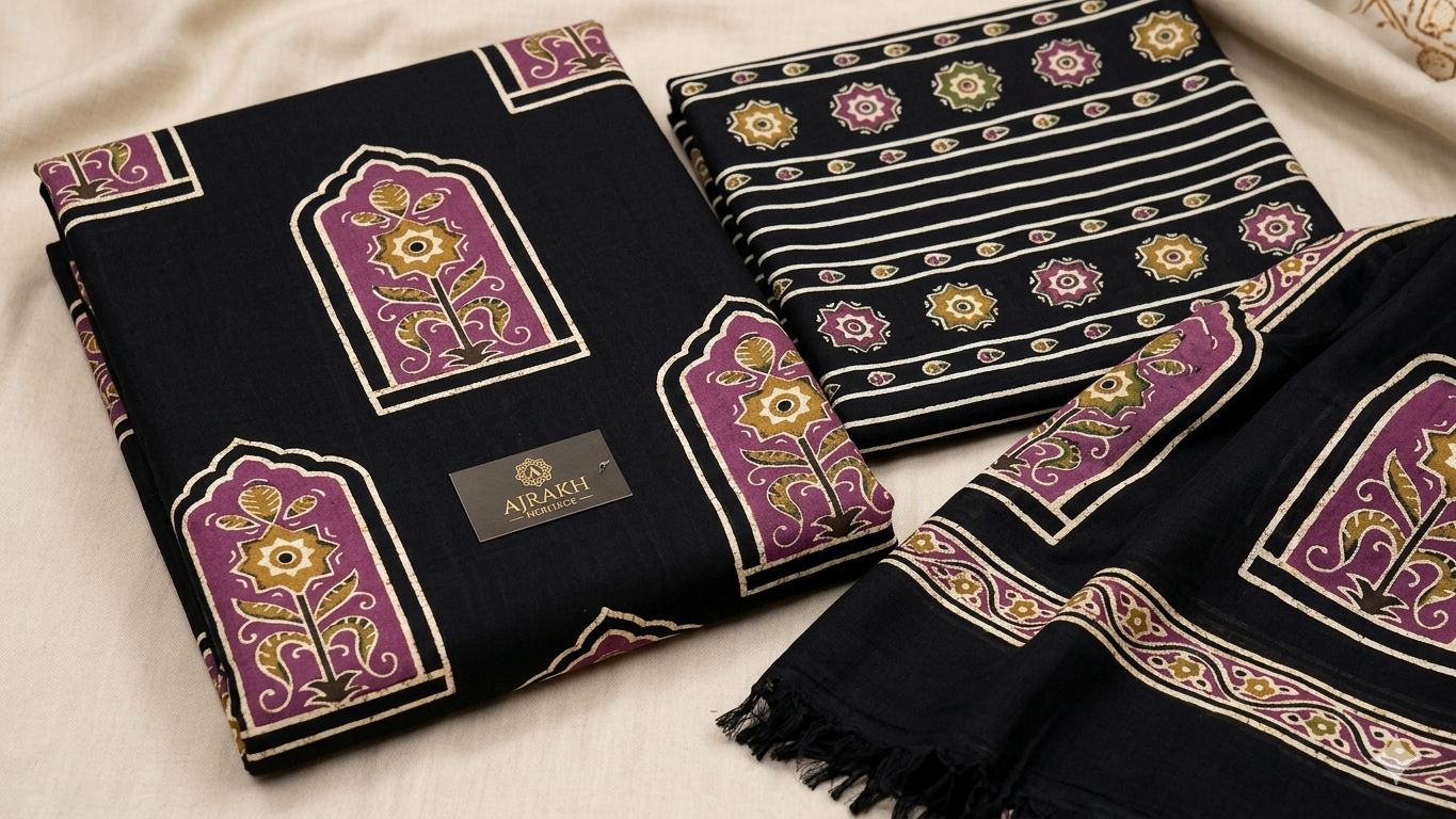 Mul cotton Ajarak printed 3pc suit    RA123