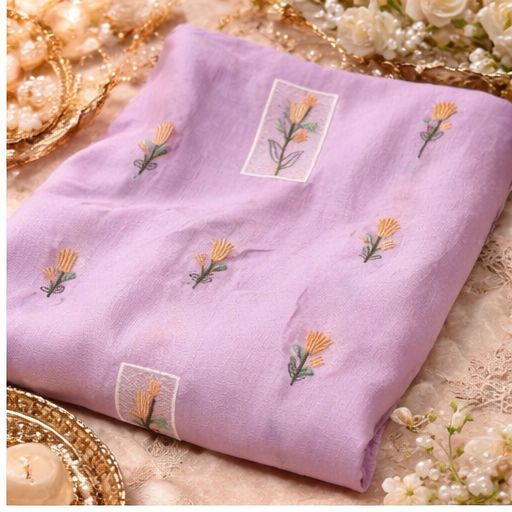 Premium Lavender Mal Chanderi Fabric