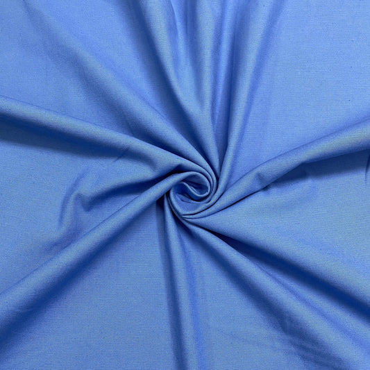 Blue Solid Thin Denim Fabric