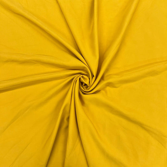 Exclusive Mustard Yellow Solid Banana Crepe Fabric