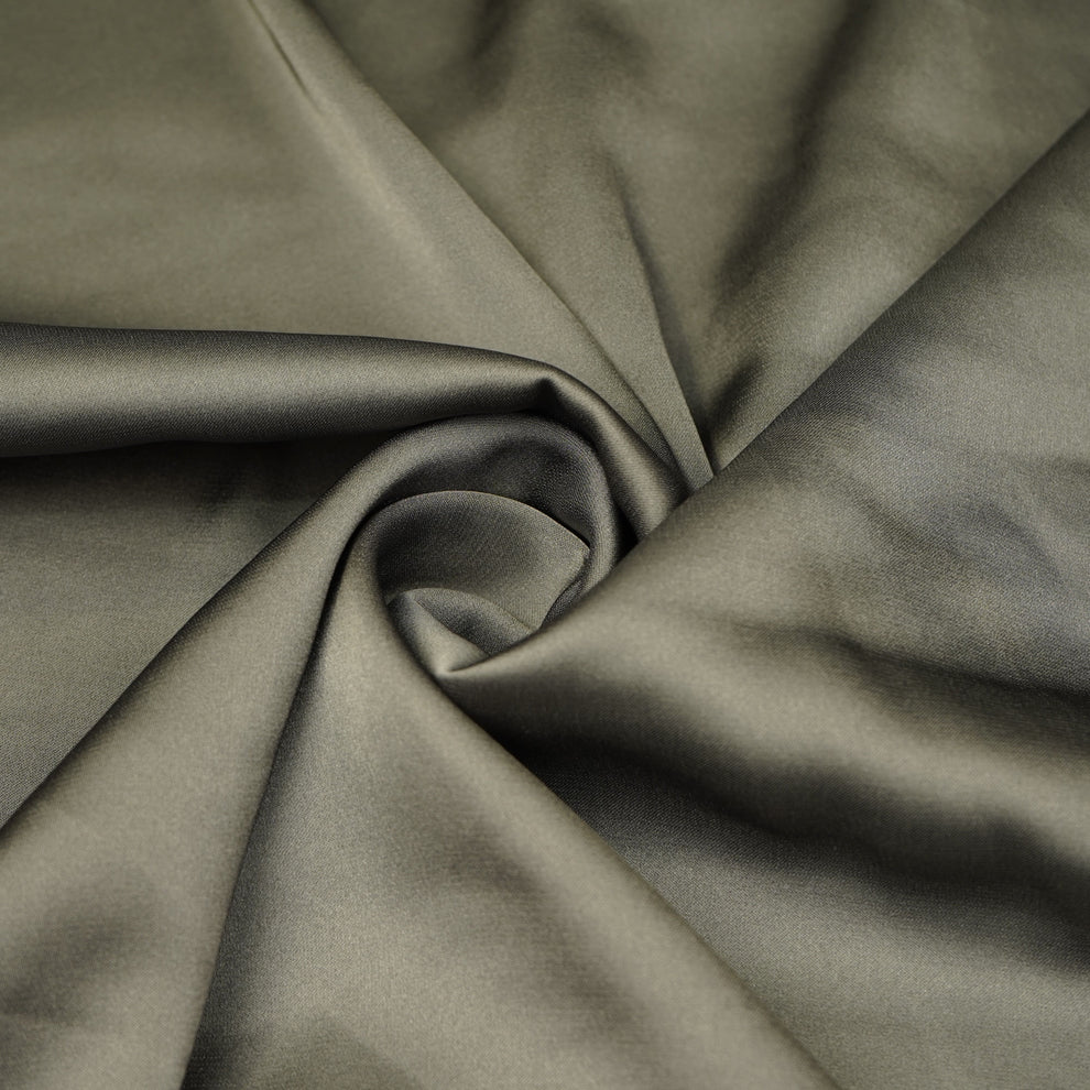 Olive Green Solid Modal Satin Fabric TU-130