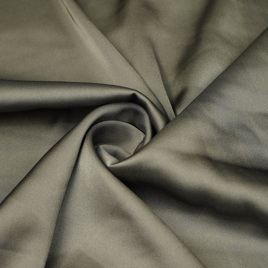 Olive Green Solid Modal Satin Fabric TU-130