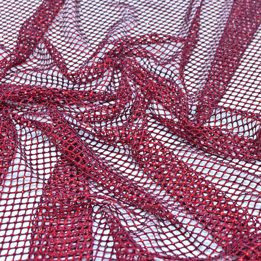 NET EMBROIDERED FABRIC WITH GRID SHIMMER- RS-165