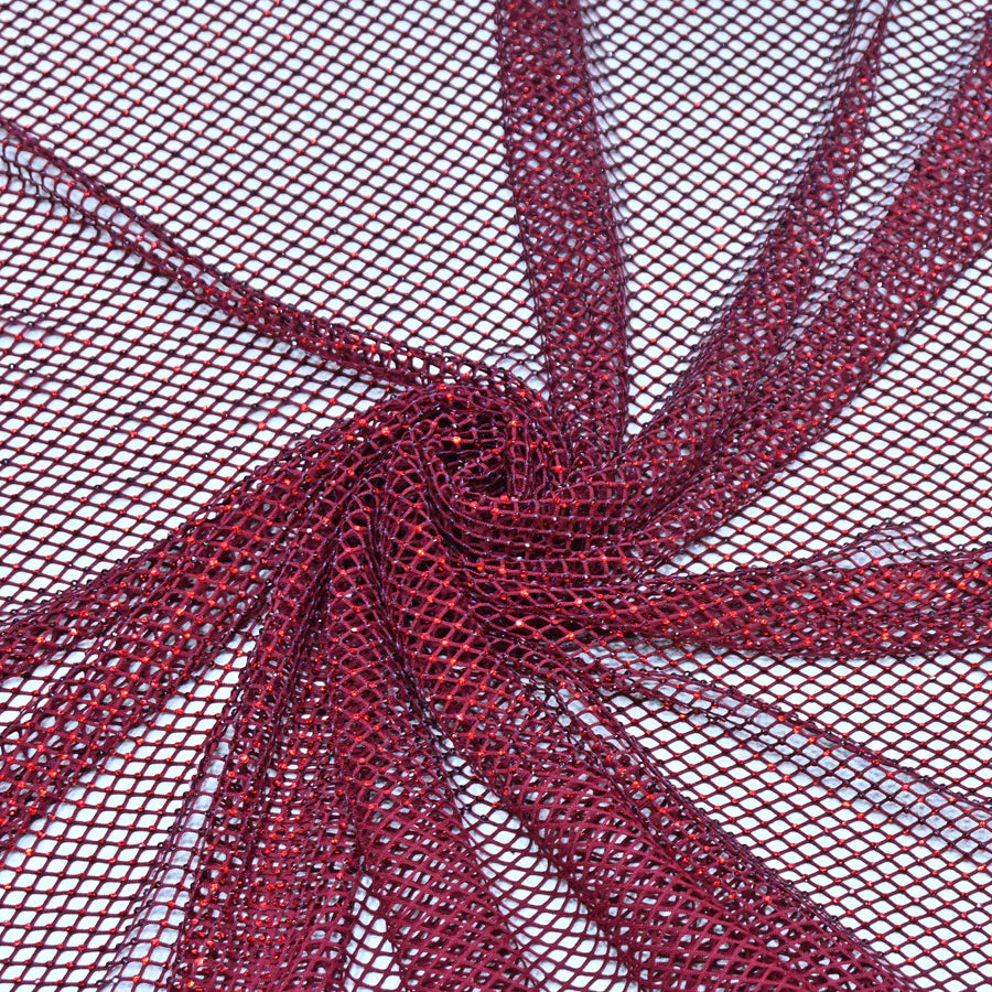 NET EMBROIDERED FABRIC WITH GRID SHIMMER- RS-165