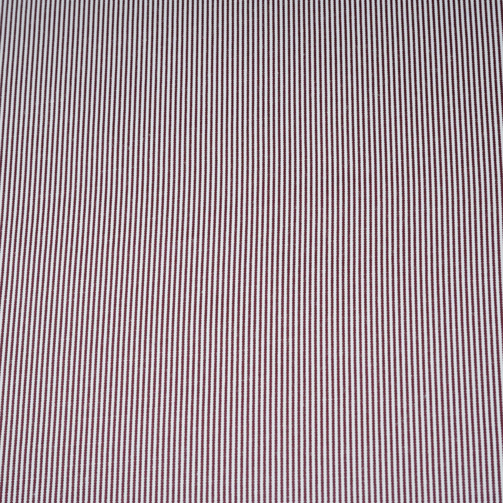 Wine &amp; White Stripes Print Poplin Fabric Tu-30114